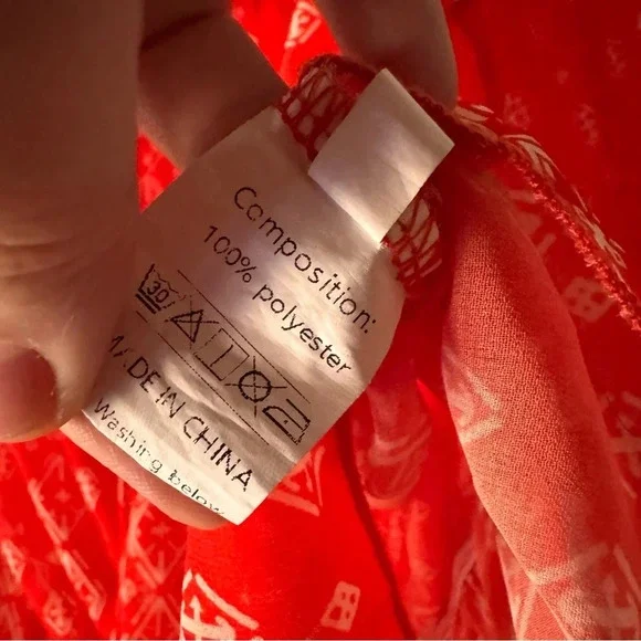 Off The Shoulder Long Sleeve Casual Summer Printed Tunic Shirt Blouse Top Red XL - Picture 8 of 11